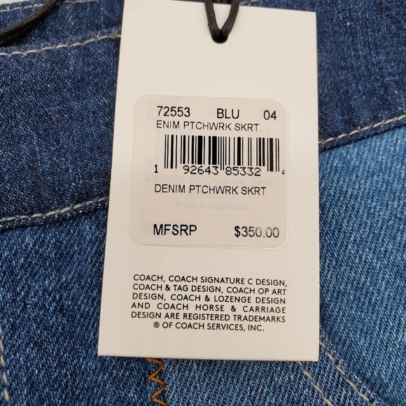 Runs big🔵 Coach 1941 Denim Patchwork Skirt - Picture 11 of 12